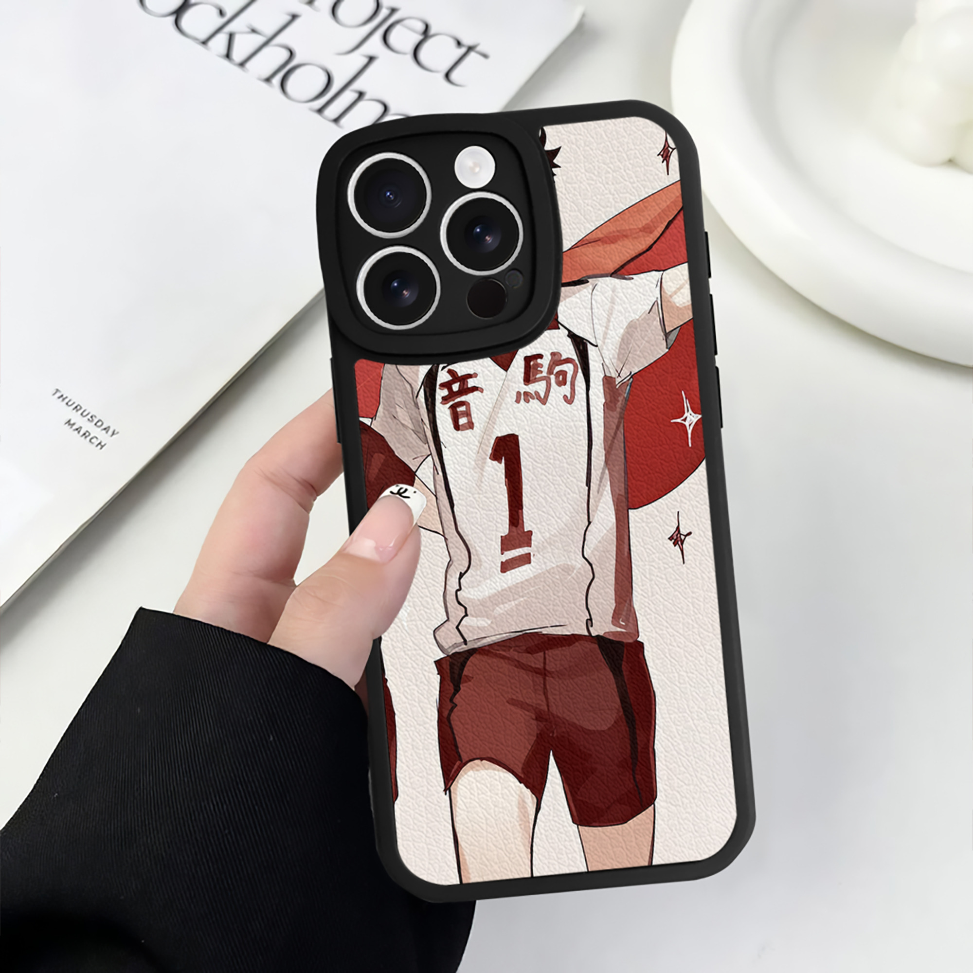 （画像用） ハイキュー!! Haikyu!! 【iPhone 16シリーズ対応】シリコンスマホケース（レザー調） 材質：シリコン
